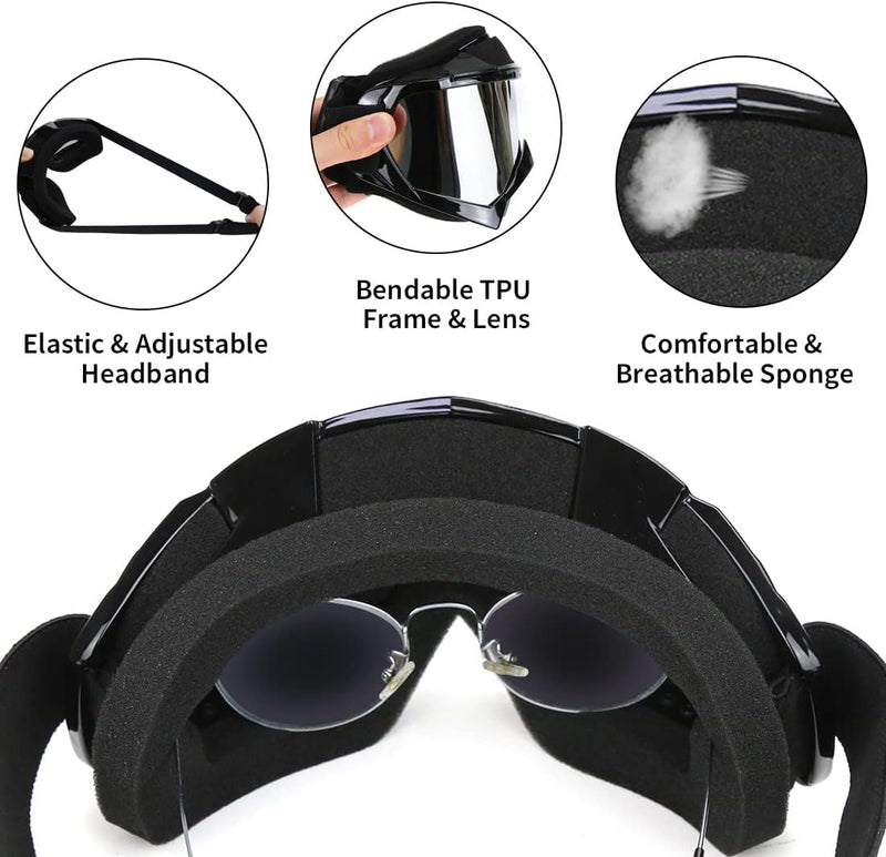 JAMIEWIN Motocross Goggles - ATV Dirt Bike Motorcycle UTV MX Offroad Riding Goggles with anti UV, Dustproof, anti Fog Lenses for Men, Women, Youth & Kids