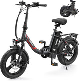 Vivi Gopina Electric Bike, 16" X 3.0 Fat Tire Electric Bike, Peak 500W Step Thru Electric Bicycle, 48V Removable Battery, up to 40 Miles, LCD Display, 20Mph, 7 Speed, SGS Certified to UL2849