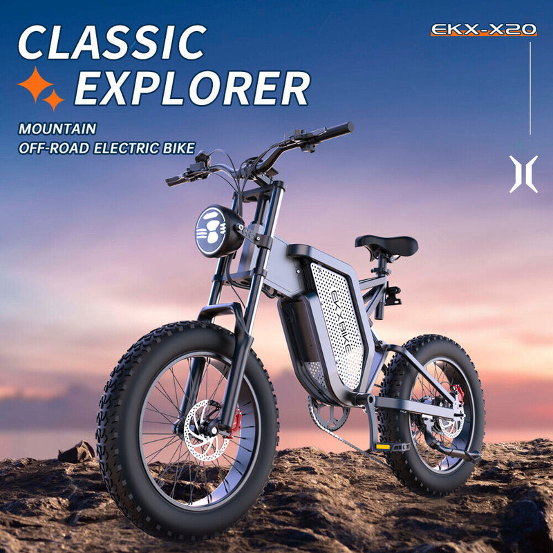 EKX X20 Fat Tire Electric Bike for Adult 2000W 20" Ebikes 48V 35AH 120Km Range