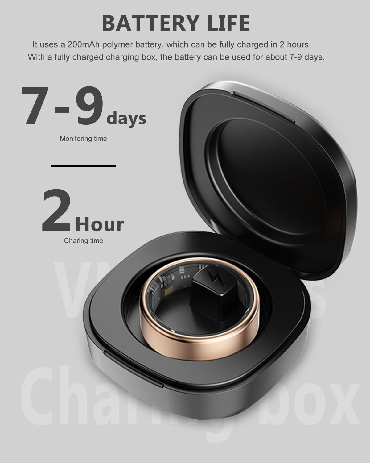 2025 Enhanced Smart Health Tracking Ring for Men and Women - IP68 Waterproof Fitness Tracker with Sleep Monitoring, Heart Rate, Blood Oxygen, Step Count, Distance, and Calorie Tracking, Includes Air Shutter and 7-Day Charging Case, Silver #10
