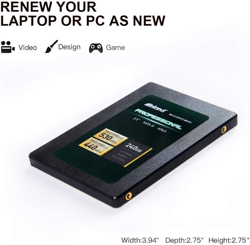 INLAND Professional 240GB SSD 3D NAND SATA III 6Gb/S 2.5" 7Mm Internal Solid State Drive (240G)