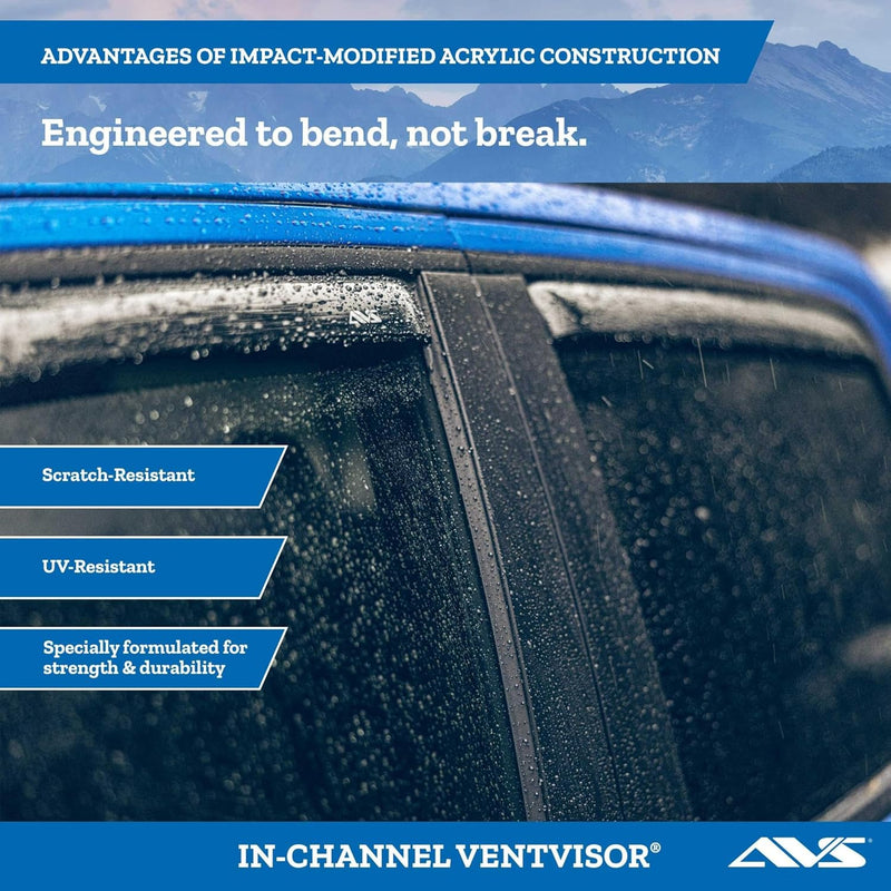 Auto Ventshade [AVS] In-Channel Rain Guards for 1999 - 2007 Mazda B3000; 1999 - 2009 Mazda B4000 Extended Cab; 1999 - 2011 Ford Ranger Supercab | Window Vent Visors, 2 Pcs. - Smoke | 192083
