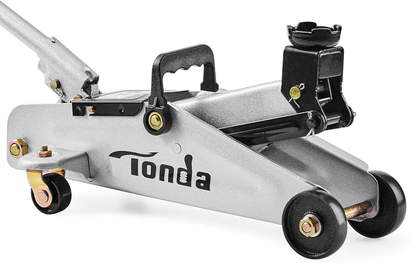 TONDA Floor Jack, Hydraulic Portable Car Lift Jack, 1.5 Ton (3,000 Lb) Capacity (Silver)