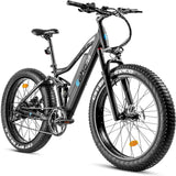 Eahora AM200 750W Electric Bikes for Adult 48V 14AH Fat Tire Electric Mountain Bike with Full Suspension, Hydraulic Brakes, Color Display, Shimano 9 Speed Gears, Cruise Control