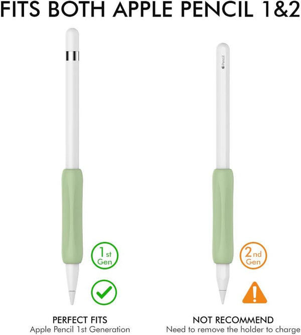 Ahastyle 3 Pack Silicone Grips Holders for Apple Pencil (USB-C) & Apple Pencil (1St / 2Nd Generation) Ergonomic Protective Skin Sleeve Compatible with Ipad Pen (White,Green,Pink)