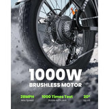 U8 Electric Bike for Adults,1000W Peak Motor Ebike,Max 20/28MPH 75-105Miles Range Electric Bicycle,48V 13AH/18AH Batte
