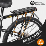 HONGYEA Bike Cargo Rack 220 Lbs Load Bike Rack Full Quick Release Universal Adjustable, Aluminum Alloy Waterproof Bike Luggage Rear Rack, Bicycle Rear Rack for MTB, Ebikes, Road Bike