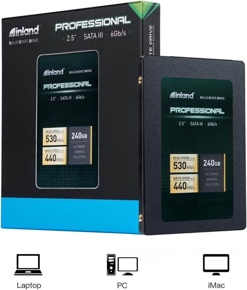 INLAND Professional 240GB SSD 3D NAND SATA III 6Gb/S 2.5" 7Mm Internal Solid State Drive (240G)