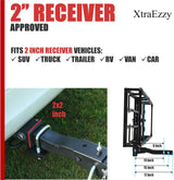 Hitch-Mount Bike Rack for Ebike Heavy-Duty - Comes with Cargo Carrier Fits 2 Electric Fat-Tire Mountain Bicycles Fits 2" Receiver for Car Trailer SUV Truck RV Minivan