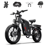 Electric Bicycle F7 2000W 52V 24AH Full Suspension Shock Absorption All Terrain Off-Road Hydraulic Disc Brakes Adult Fat Ebikes
