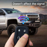 TANDRIVE 2PCS Silicone Smart Key Fob Case Cover for 2023 2022 2021 2020 2019 Chevy Silverado and GMC Sierra 1500 2500HD 3500HD, Remote Protector Accessories Holder(Key Ring,Black and Black)