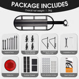 HONGYEA Bike Cargo Rack 220 Lbs Load Bike Rack Full Quick Release Universal Adjustable, Aluminum Alloy Waterproof Bike Luggage Rear Rack, Bicycle Rear Rack for MTB, Ebikes, Road Bike