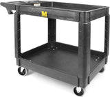 Maxworks 80855 500-Lb Utility Service PP Cart with Two Trays and Wheels 30 Inch X 16 Inch Overall Dimensions