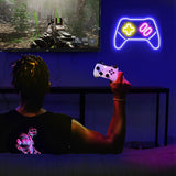 Lumoonosity Game Controller LED Neon Sign - Gamepad Shaped Light for Gamers and Streamers - Gaming Console Night Light with On/Off Switch for Bedroom and Game Room Decor