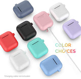 Ahastyle Upgrade Silicone Case Protective Cover [Front LED Visible] Compatible with Apple Airpods 2 & 1 (Black)