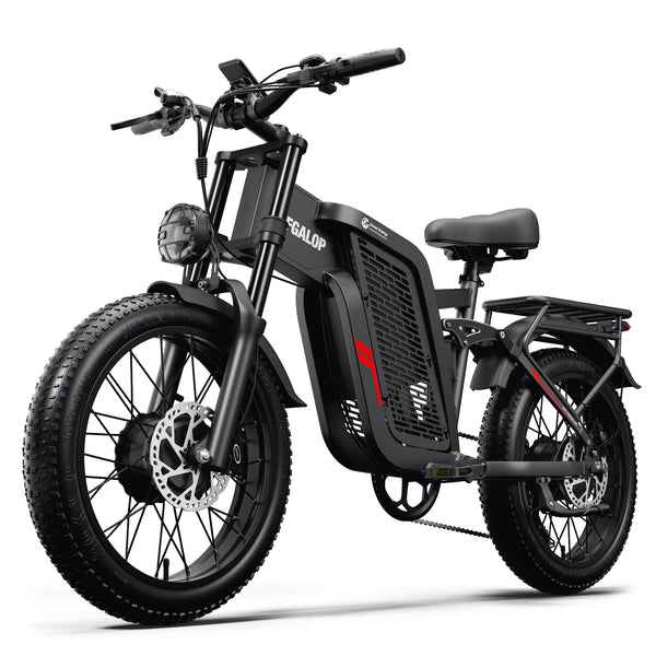Electric Bicycle F7 2000W 52V 24AH Full Suspension Shock Absorption All Terrain Off-Road Hydraulic Disc Brakes Adult Fat Ebikes