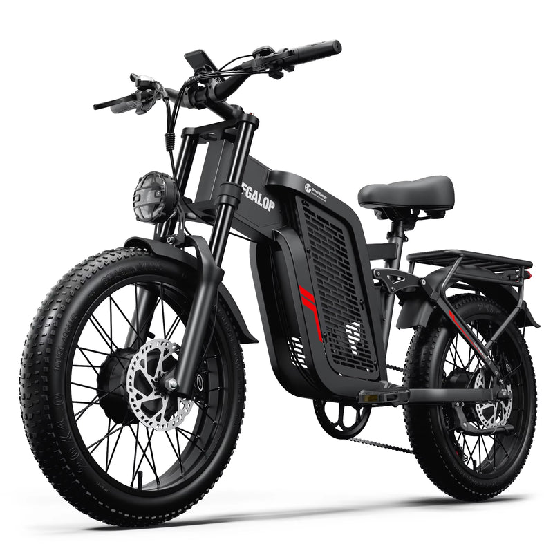 Electric Bicycle F7 2000W 52V 24AH Full Suspension Shock Absorption All Terrain Off-Road Hydraulic Disc Brakes Adult Fat Ebikes