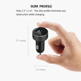 LIHAN Dual USB Car Charger, 4.8A Output, 12/24 Volt USB Adapter Plug for Cigarette Lighter Voltage Meter, Compatible with Iphone,Ipad, Samsung Galaxy, LG, Google, Black