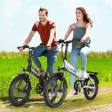 Foldable Electric Bike for Adults, Peak 750W Electric Mountain Bicycles, 20" * 2.4" Fat Tire Electric Bicycle, 375Wh 48V Removable Lithium-Ion Battery,Urban Commuter Ebike Man Woman UL2849