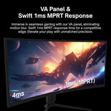 Pixio PXC325 32 Inch 165Hz Refresh Rate FHD 1080P Resolution 1500R Curved VA Panel 1Ms MPRT Response Time Adaptive Sync HDR Tilting Stand Gaming Monitor