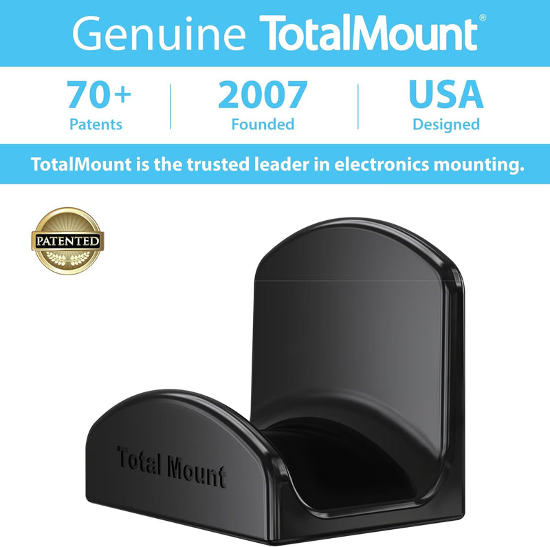 Totalmount Headphone Hanger – Includes Removable Adhesive Strips for Easy, Damage-Free Wall, Desk, or PC Mounting (Premium Black Headphone Hook – One Pack)