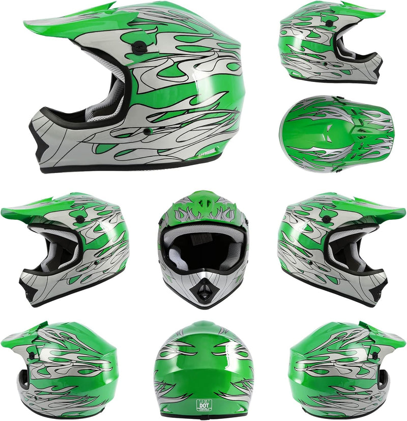 TCMT Youth Kids Helmet Motocross ATV Dirtbike BMX MX Offroad Full Face Motorcycle Helmet Gloves Goggles Dot Approved