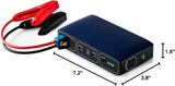HALO Bolt 58830 ACDC Portable Car Battery Jump Starter | 58.8Wh USB Power Bank with AC Outlet, Emergency Floodlight & Charger, Jumps Cars Suvs & Trucks, Powers Phones & Laptops, TSA Approved — Blue