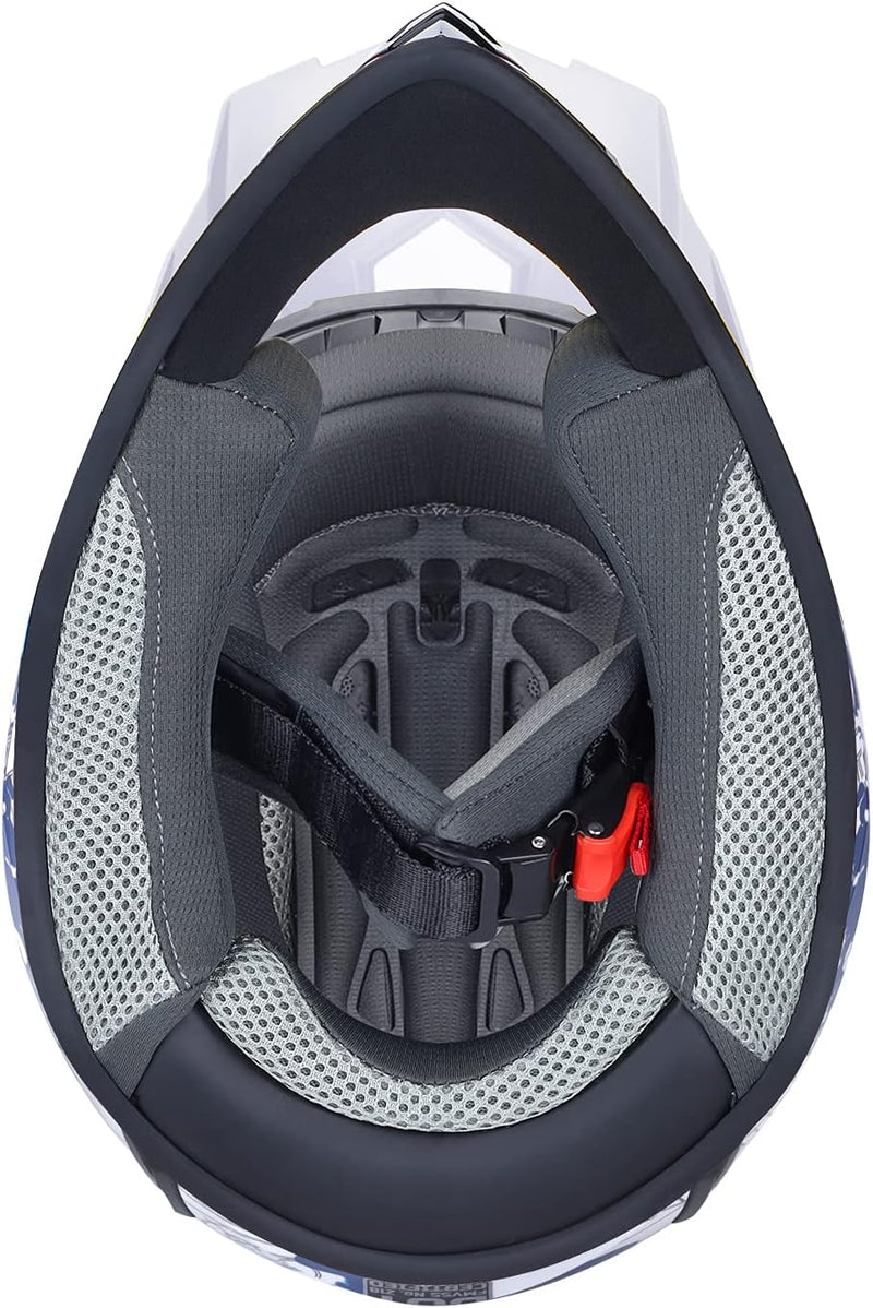 GLX GX623 Youth Atv/Dirt Bike Helmet Combo - Modern, Medium - DOT
