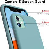 ORNARTO Compatible with Iphone 11 Liquid Silicone Case 6.1 Inch, Slim Liquid Silicone Case with Open Bottom Style Soft Gel Rubber Cover - Cactus