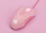 FIRSTBLOOD ONLY GAME. AJ52 Watcher RGB Gaming Mouse, Programmable 7 Buttons, Ergonomic LED Backlit USB Gamer Mice Computer Laptop PC, for Windows Mac OS Linux, Pink