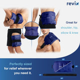 REVIX Ice Pack for Injuries Reusable Gel for Lower Back, Cold Packs for Back Shoulder, Elbow, Hip, Leg, Wrap around Entire Knee, Soft Cold Compress,16 × 9" Navy