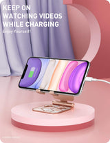 I-Blason Cell Phone Stand for Desk, Cell Phone Holder, Fits All Smart Phones, Iphone 16 15 14 13 Pro Max, Foldable Phone Stand Holder, Marble