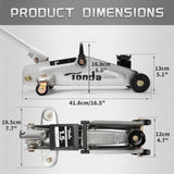 TONDA Floor Jack, Hydraulic Portable Car Lift Jack, 1.5 Ton (3,000 Lb) Capacity (Silver)