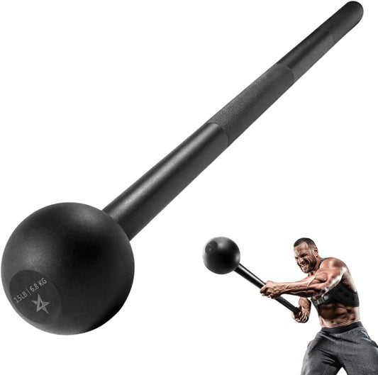 Yes4All Steel Mace Bell for Strength Training - Support Full Body, Muscles, Shoulder, Grips & Forearms Workouts to Rehabilitation, Stretching 5, 7, 10, 15, 20, 25, 30Lb for Woman & Man
