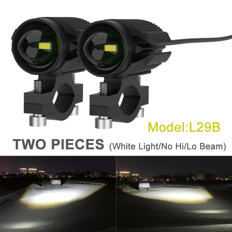 15W Super Bright Tri-Model Motorcycle LED Headlight W/ Mini Projector Lens Car ATV Driving Foglight Auxiliary Spotlight