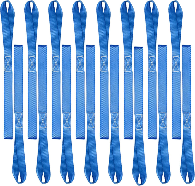 Cartman 16 Pack 1"X18" Soft Loop Motorcycle Tie down Straps 3600Lbs Load Capacity Tie-Down Loops for Secure Trailering of Bikes, ATV, Lawn Equipment, Blue