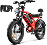 Electric Bike for Adults, 1500W Motor, 48V 18Ah Removable Battery, 20" Fat Tire Ebike, 7-Speed Transmission, up to 32MPH and 68+ Miles Range, All-Terrain E-Bike