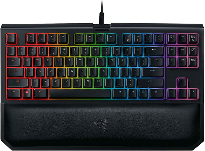 Razer Blackwidow TE Chroma V2 TKL Tenkeyless Mechanical Gaming Keyboard: Orange Key Switches, Tactile & Silent, Chroma RGB Lighting, Magnetic Wrist Rest, Programmable Macros, Classic Black