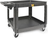 Maxworks 80855 500-Lb Utility Service PP Cart with Two Trays and Wheels 30 Inch X 16 Inch Overall Dimensions