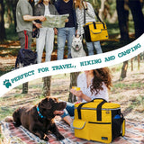 Petami Dog Travel Bag, Travel Pet Bag Organizer, Dog Food Travel Bag with Food Container and Bowls, Dog Travel Supplies Gift Accessories for Weekend Camping, Dog Cat Diaper Bag (Yellow, Medium)