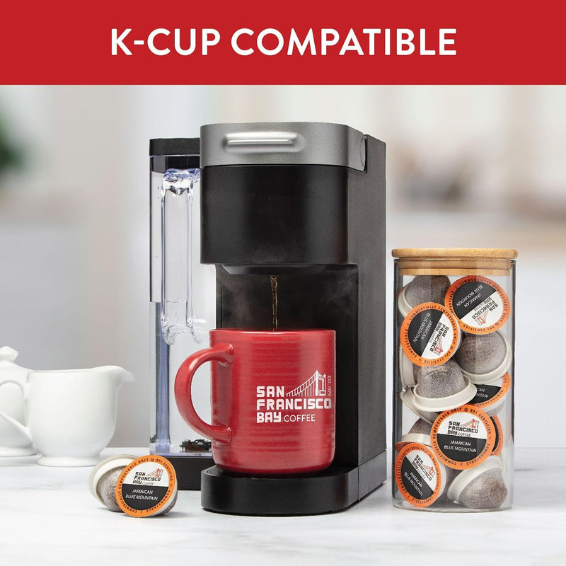 San Francisco Bay Compostable Coffee Pods - Jamaica Blue Mountain Blend (80 Ct) K Cup Compatible Including Keurig 2.0, Medium Roast