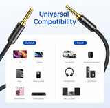 SYNCWIRE 3.5Mm Aux Cable (9.8Ft/3M) Hi-Fi Sound Nylon Braided Auxiliary Audio Cable Adapter Male to Male AUX Cord for Headphones, Car, Home Stereos, Speaker, Iphone, Ipad, Ipod, Echo & More Black