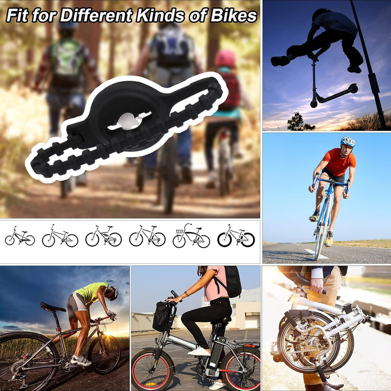 TOOVREN Airtag Bike Mount for under Seat, anti Theft Case Compatible, Mount Anywhere, 2 Pack Loop Holder for Luggage, Scooter