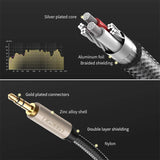 Ugreen 3.5Mm Male to Male Auxiliary Aux Stereo Professional Hifi Cable with Silver-Plating Copper Core, Gold Plated, Nylon Braid, Tangle-Free for for Audiophile/Musical Lovers Silver, 1M 3Ft