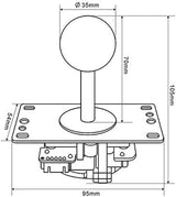 SANWA JLF-TP-8YT Joystick Pink Original - for Arcade Jamma Game 4 & 8 Way Adjustable, Compatible with Catz Mad SF4 Tournament Joystick (Pink Ball Top), Use for Arcade Game Machine Cabinet S@NWA