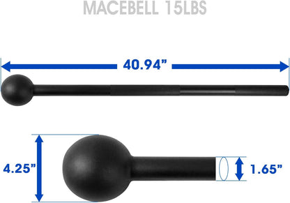Yes4All Steel Mace Bell for Strength Training - Support Full Body, Muscles, Shoulder, Grips & Forearms Workouts to Rehabilitation, Stretching 5, 7, 10, 15, 20, 25, 30Lb for Woman & Man