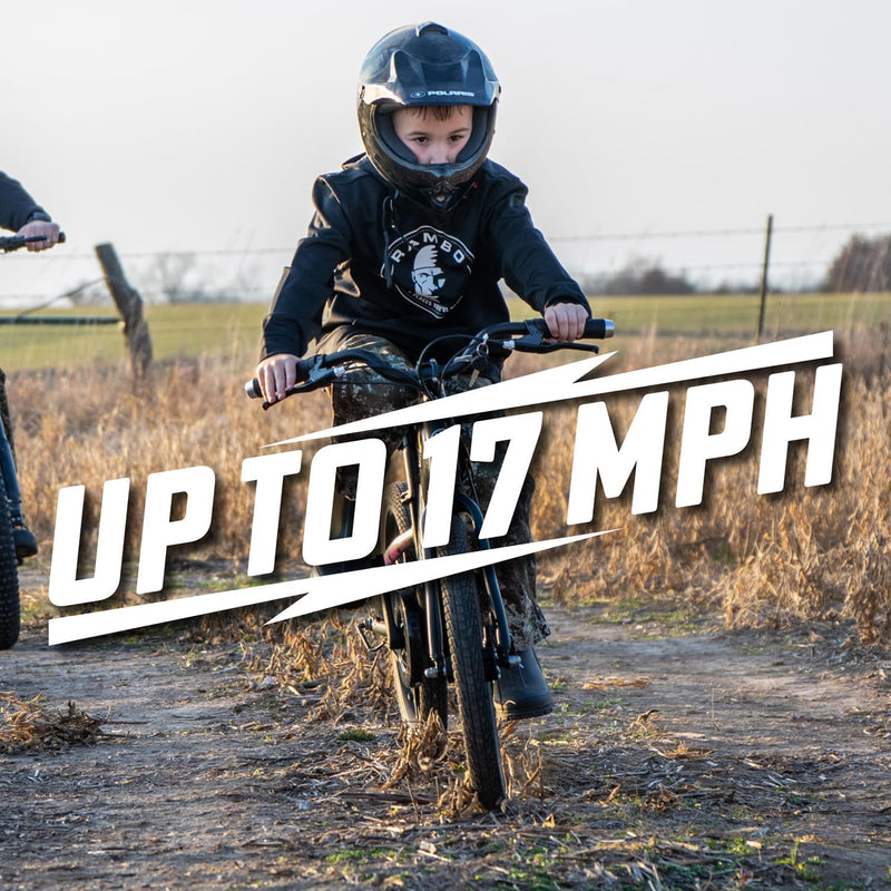 Rambo Bikes Trailbreaker 3.0 - Kid'S 20" Electric Bike | EBIKE with Pedals | 250W Motor 17MPH Activated Motor Cut Off-Intergrated Battery 24W 10.5AH EBIKE Delivers Throttle Controlled Power on Demand