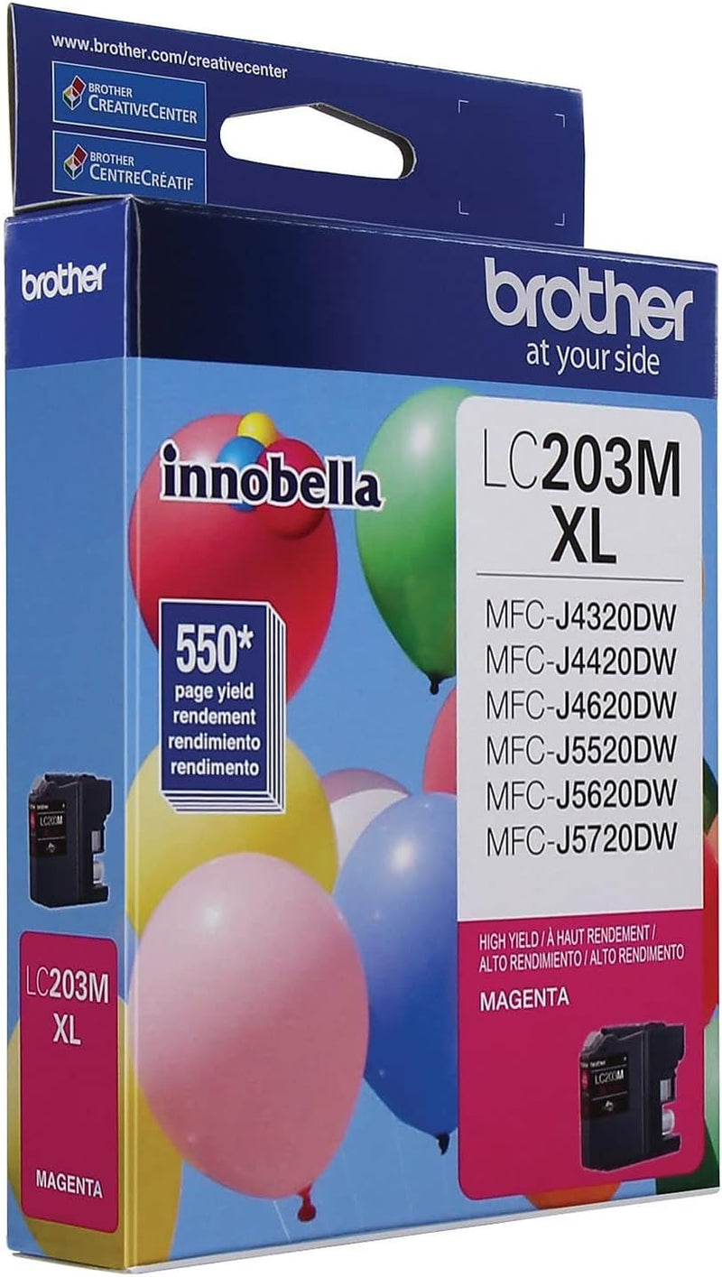 Brother Printer LC203M High Yield Ink Cartridge, Magenta, 550