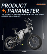 EKX X20 Fat Tire Electric Bike for Adult 2000W 20" Ebikes 48V 35AH 120Km Range