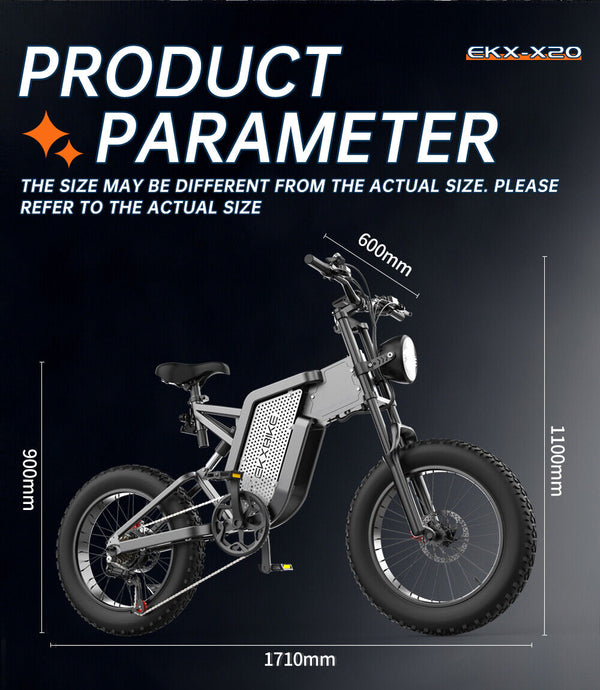 EKX X20 Fat Tire Electric Bike for Adult 2000W 20" Ebikes 48V 35AH 120Km Range